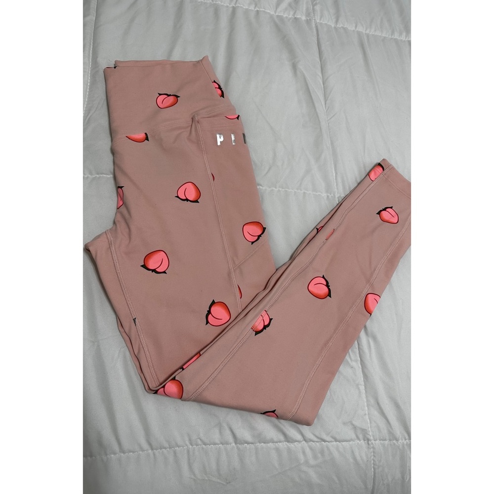 VS PINK Peach Emoji High Waist 7/8 Ankle Leggings